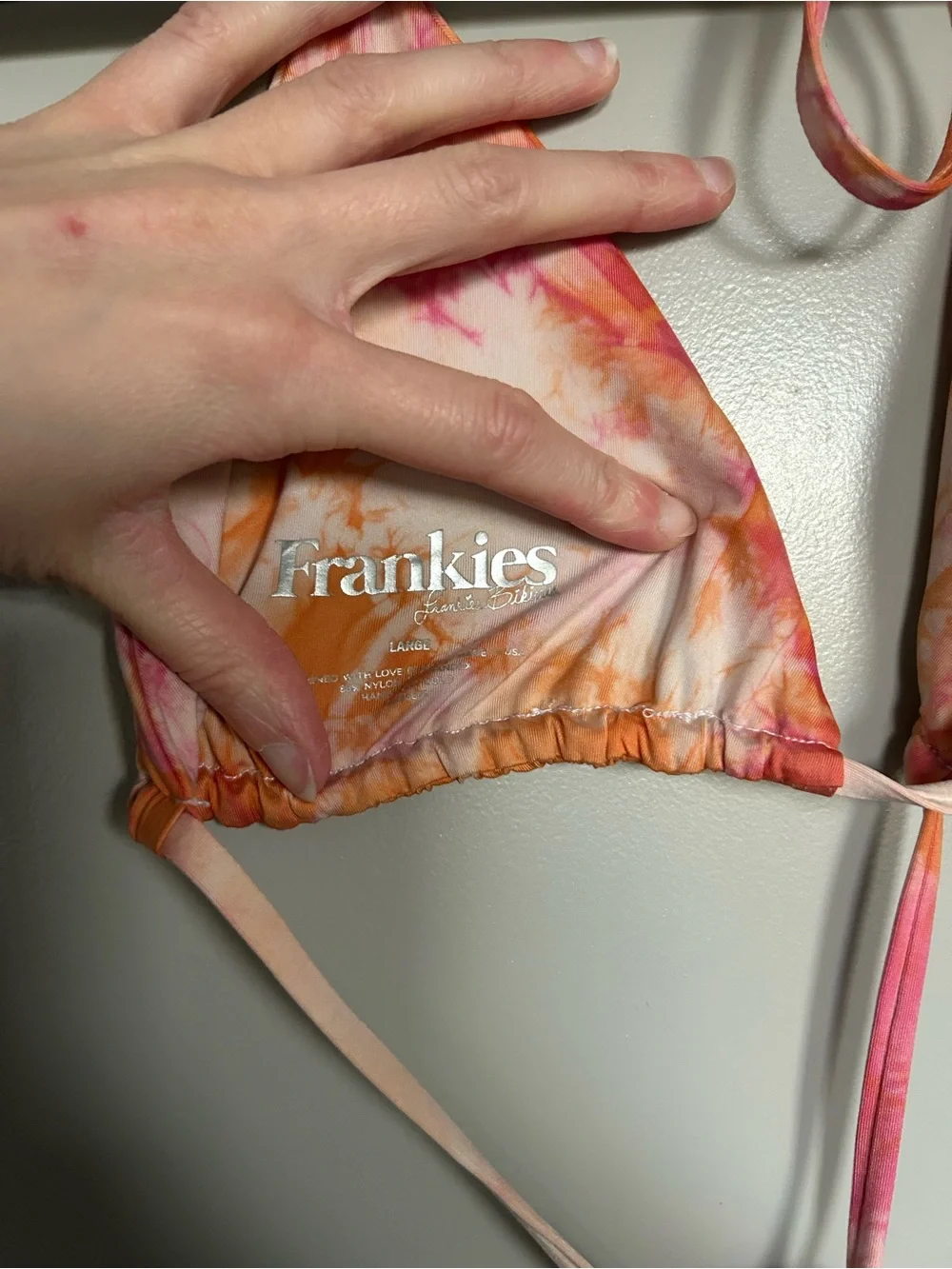 Frankie's Bikinis x Sophia Richie Colab Pink & Orange Sherbert Tasha Bikini Set